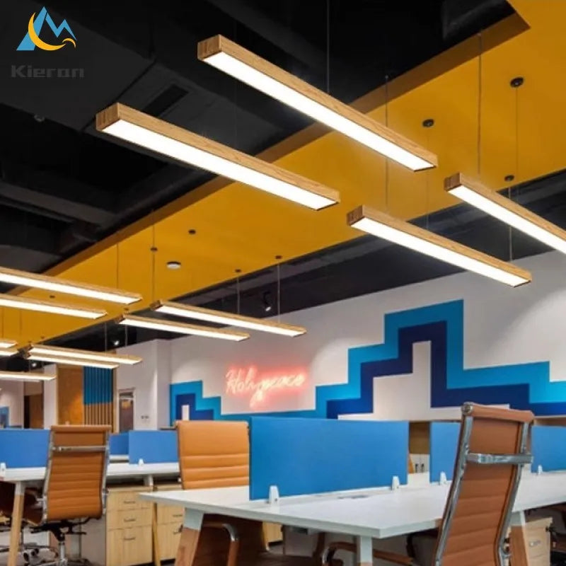 Wood-colored LED Chandelier: Nordic Modern Iron Art Pendant Lamps for Home Decor