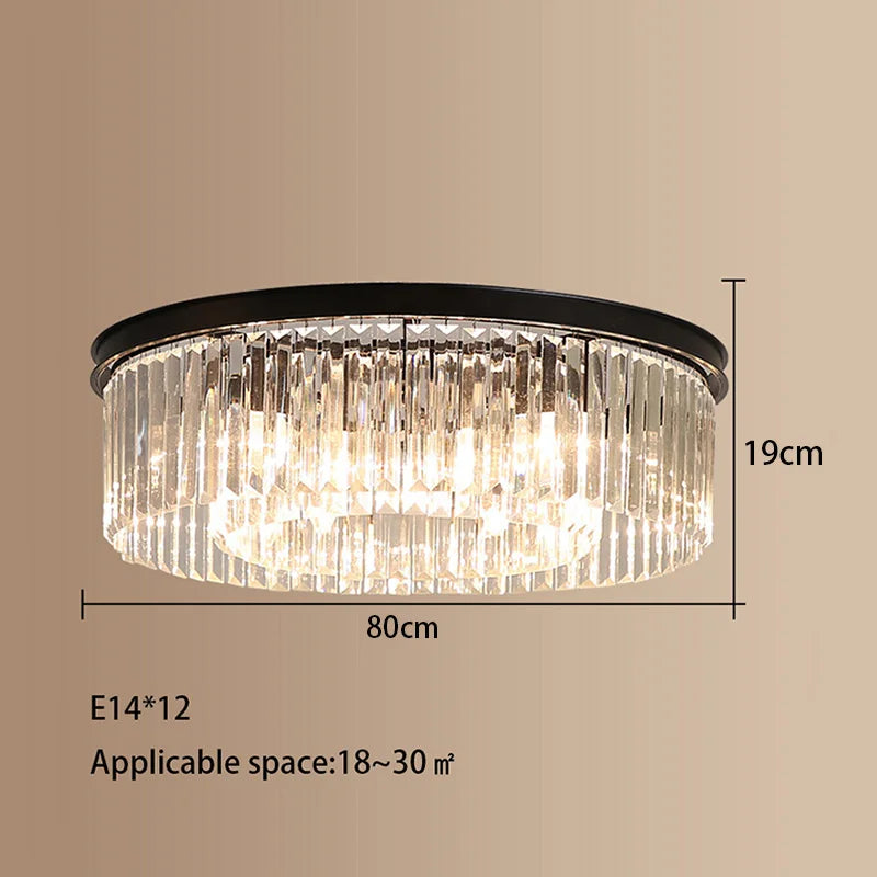 Crystal LED Ceiling Chandelier for Modern American Minimalist Décor