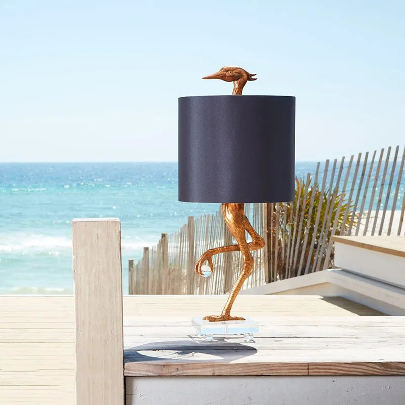Ostrich Table Lamp - Unique American Bird Light for Home Decor