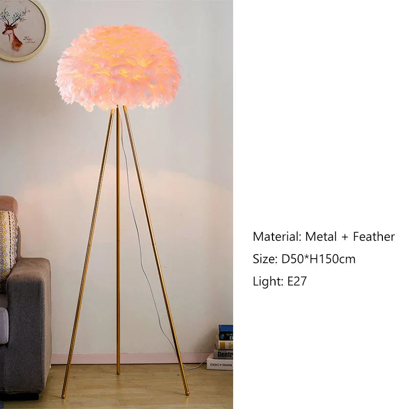 Nordic Feather Floor Lamp for Bedroom and Living Room Lighting