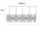 Leaf Chrome Ceiling Chandelier for Living Room, Bar, or Balcony Lighting