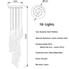 Gold Crystal Chandelier: Elegant Staircase LED Lighting Fixture for Villa Lobby
