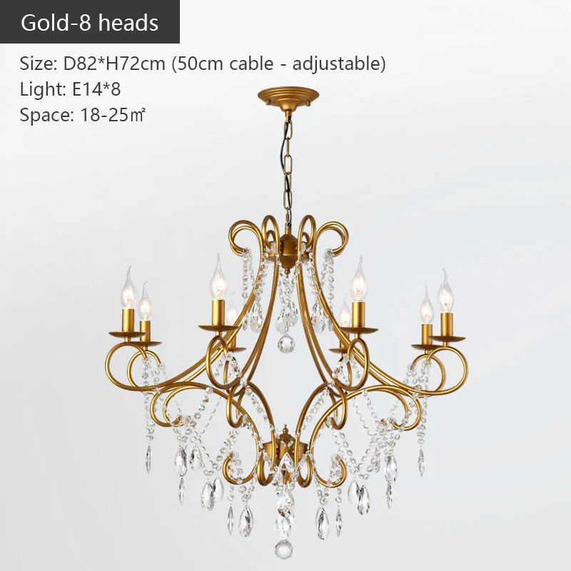 Iron Crystal Chandelier: Modern Luxury Industrial Style for Home Living/Dining Room