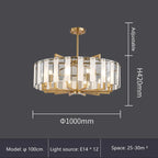 Luxury Water Ripple Glass Chandelier - LED Lighting Fixture for Home Decor