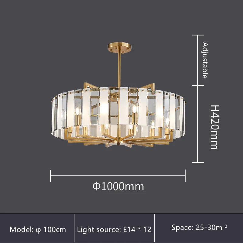 Luxury Water Ripple Glass Chandelier - LED Lighting Fixture for Home Decor