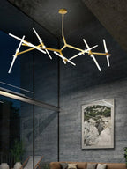 Gold Branch LED Chandelier for Duplex Villa Staircase - Modern Indoor Lighting