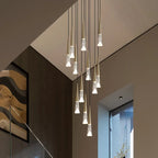 LED Rain Drop Chandelier Staircase Pendant Light Fixture Modern Nordic Design