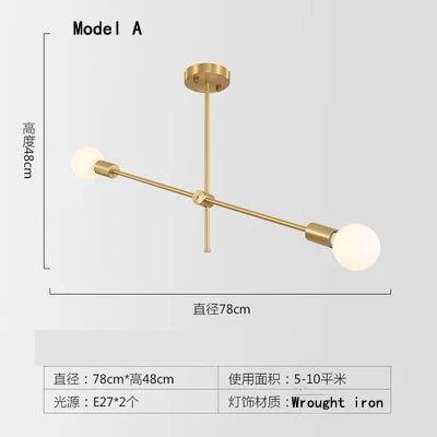 Magic Bean Iron Chandelier: Modern Nordic LED Fixture for Living Room & Bedroom