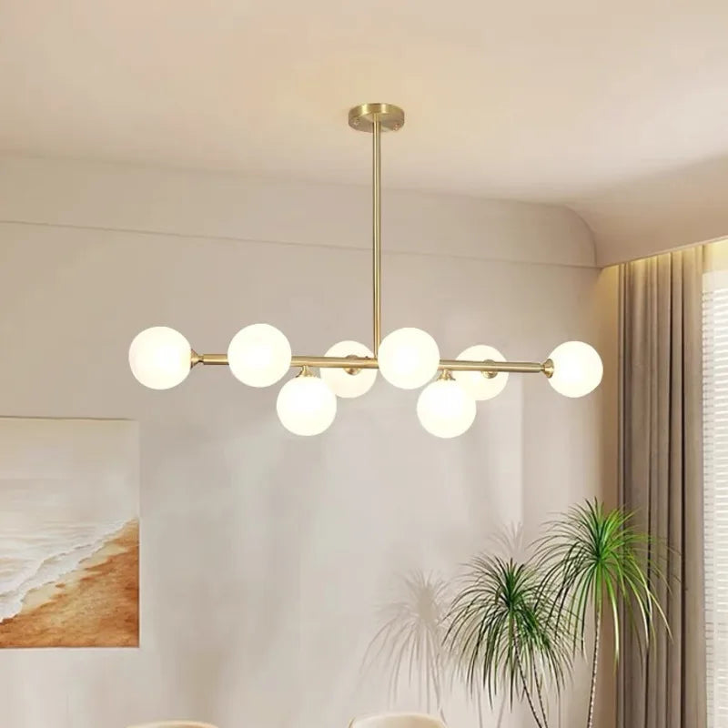 Gold Glass Ball LED Pendant Light for Kitchen Dining Room Lighting