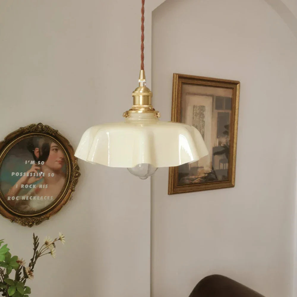 Retro Nordic Glass Pendant Light, Colorful Living Room Hanging Lamp