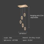 LED Chandeliers: Luxury Staircase Pendant Lamps, Long Hanging Gold Fixture