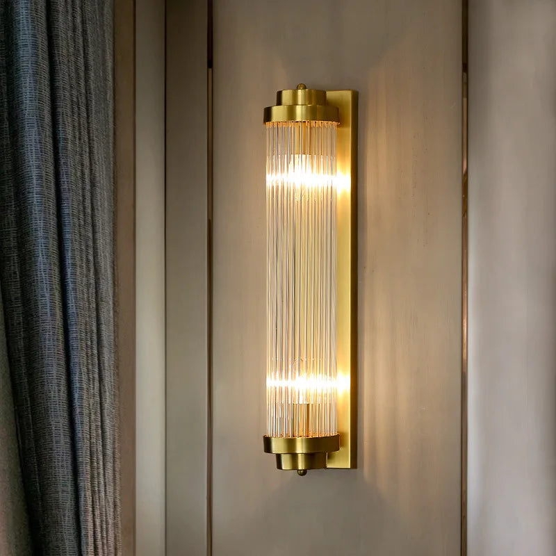 Modern Gold LED Crystal Wall Lamp Living Room Foyer Luxury Sconce