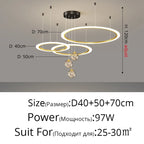 LED Circle Ring Ceiling Chandelier Pendant Lamp for Living Room, Bedroom, Kitchen