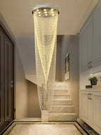 Rotating Crystal Chandelier for Duplex Villa Living Room Loft