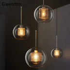 Nordic Glass Pendant Light | Modern Kitchen Dining Hanging Lamps | Industrial Loft LED Fixture