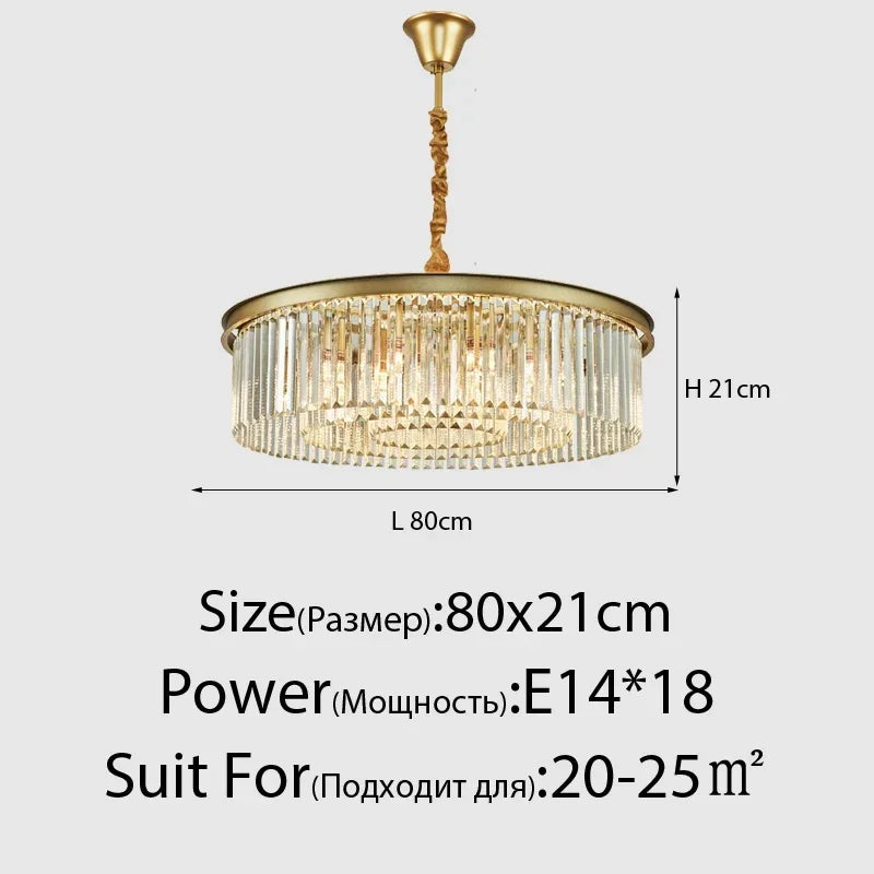 Crystal Ceiling Chandelier: Modern Industrial Retro Vintage Hanging Light for Living Dining Room