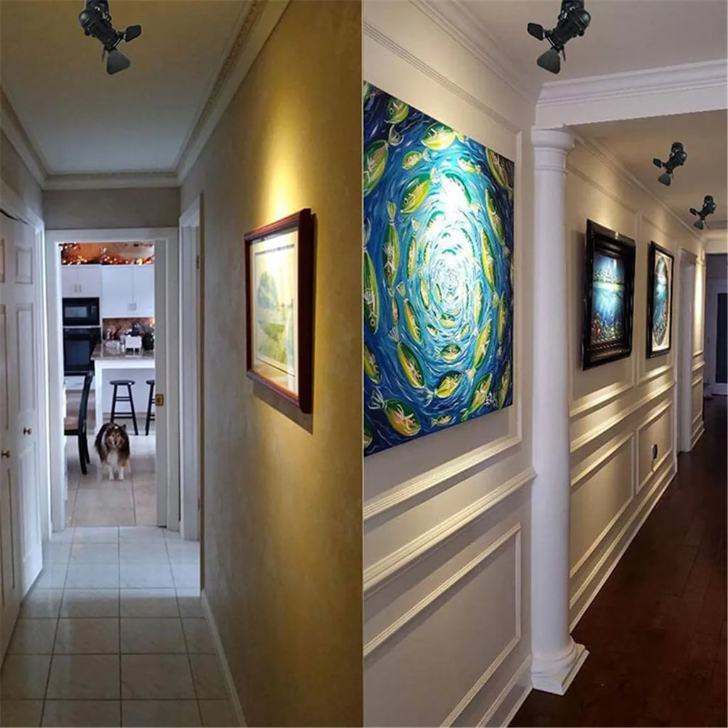 Industrial Ceiling Spotlight Lamp with Foldable Flippers for Hallway Art Light