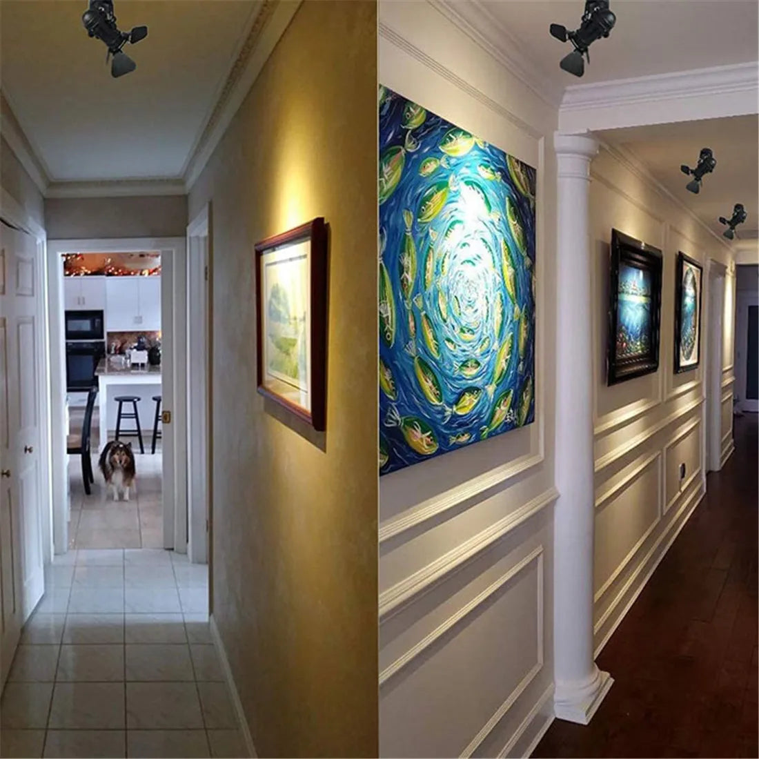 Industrial Ceiling Spotlight Lamp with Foldable Flippers for Hallway Art Light