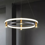 Black Ring LED Pendant Chandelier for Table Dining Living Kitchen Island Lighting