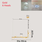 Double Glass Lampshade Chandelier with LED Suspension – Stylish Ceiling Fixture for Dining Room