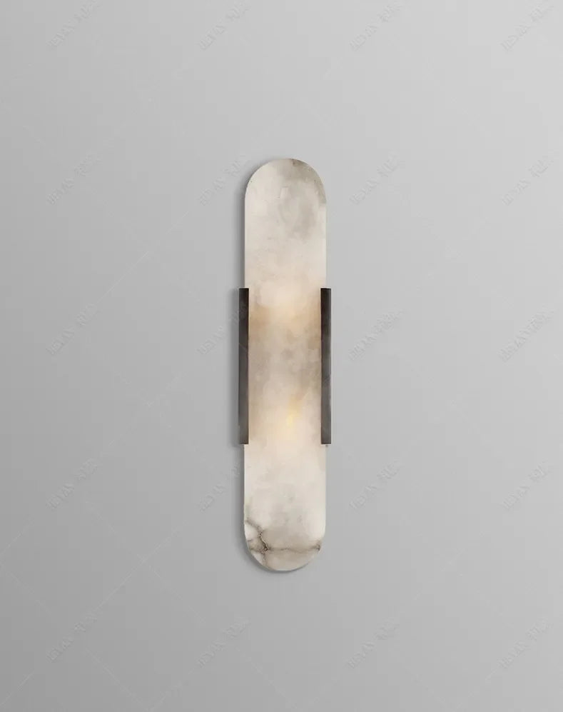 Suspended Linear Marble Chandelier: Modern Alabaster Circular Pendant Light