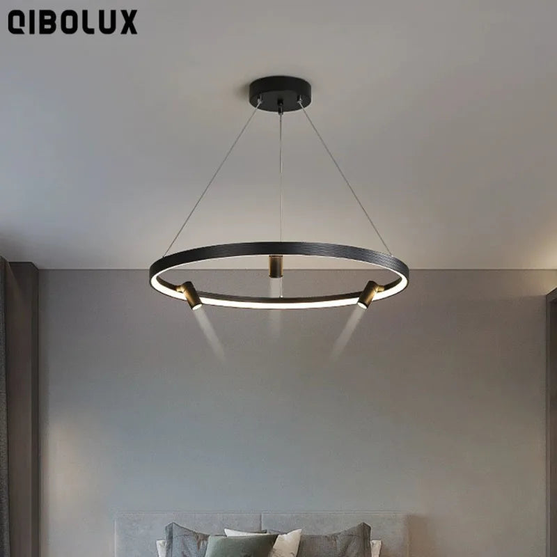 Nordic Black LED Pendant Lights for Home Decor - 80x10cm