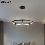 Nordic Black LED Pendant Lights for Home Decor - 80x10cm