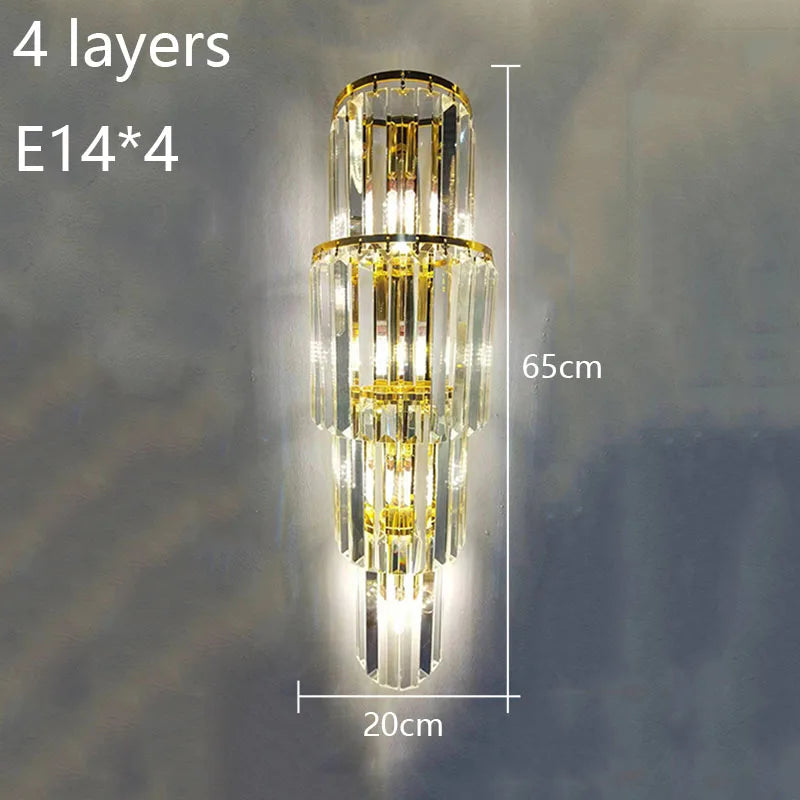 Crystal Wall Lamp: Elegant Lighting for Luxury Hotel, Club, Villa, Living Room, Office, Banquet