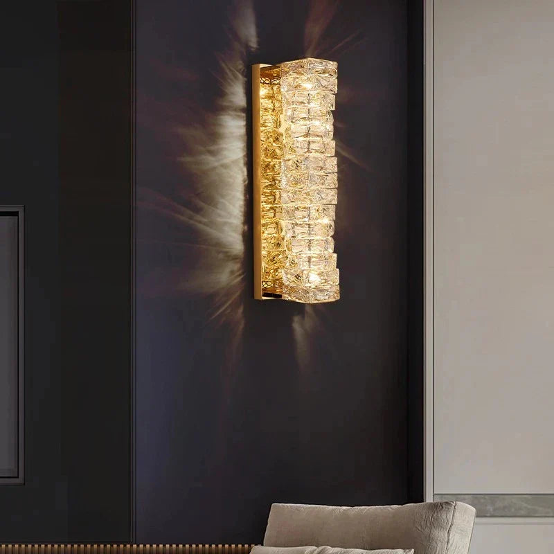 Contemporary Crystal Wall Sconce for Bedside, Bathroom, Corridor, Aisle, TV Background Lighting