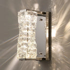Modern Crystal LED Wall Sconce, Chrome Finish, Dimmable, Indoor Lighting