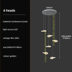 Crystal Glass Staircase Chandelier: Modern Nordic Luxury Living Room Lighting