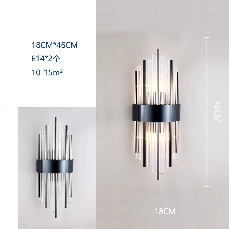 Crystal Wall Lamp: Modern Light Luxury for Living Room, Bedroom, and Corridor.