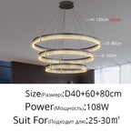 Modern Acrylic Circle Chandelier Pendant Lights for Indoor Living Room Decor