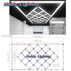 Hexagon LED Garage Wall Ceiling Lights 6500K Daylight White 4.8X2.4M Linkable