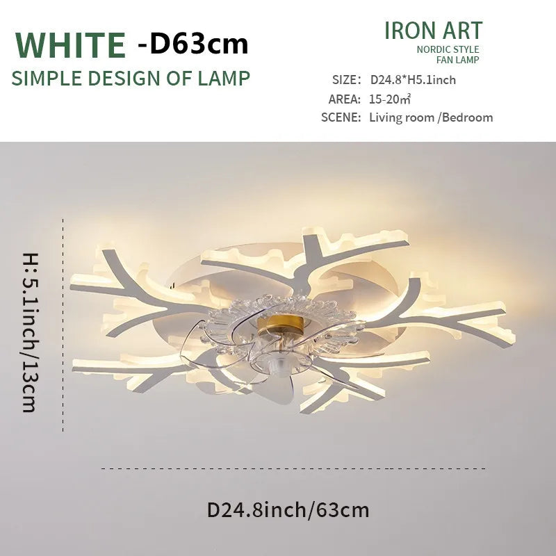 Smart LED Ceiling Fan Light - App Controlled, Silent, Adjustable Speed