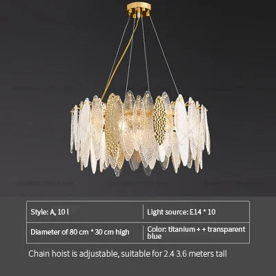 Glass Chandelier Light for Living Room, Bedroom, Dining: Luxury Art Designer Lighting