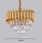 Black Gold Metal LED Chandelier Living Room Dining Modern Lustre Crystal Hanging Lamp
