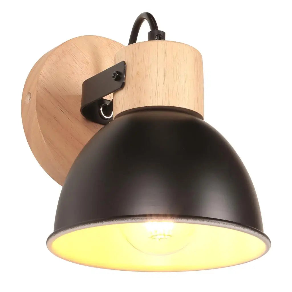 Nordic Wooden Wall Light Industrial Wall Sconce for Bedroom Reading