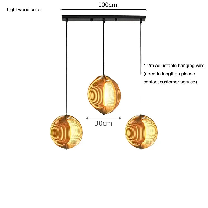 Wabi Sabi Wooden LED Pendant Lights for Home Decor and Lighting