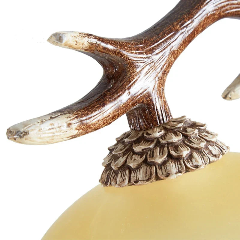 Retro Antlers Chandelier: Resin Restaurant and Cafe LED Lighting Fixture