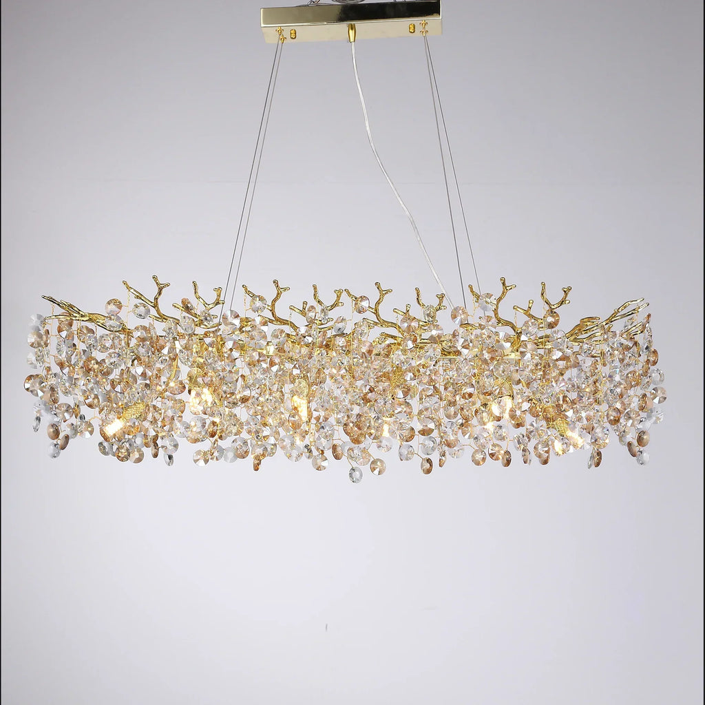 Crystal Sunflower Branch Chandelier: Luxurious Indoor Branch-Shaped Light