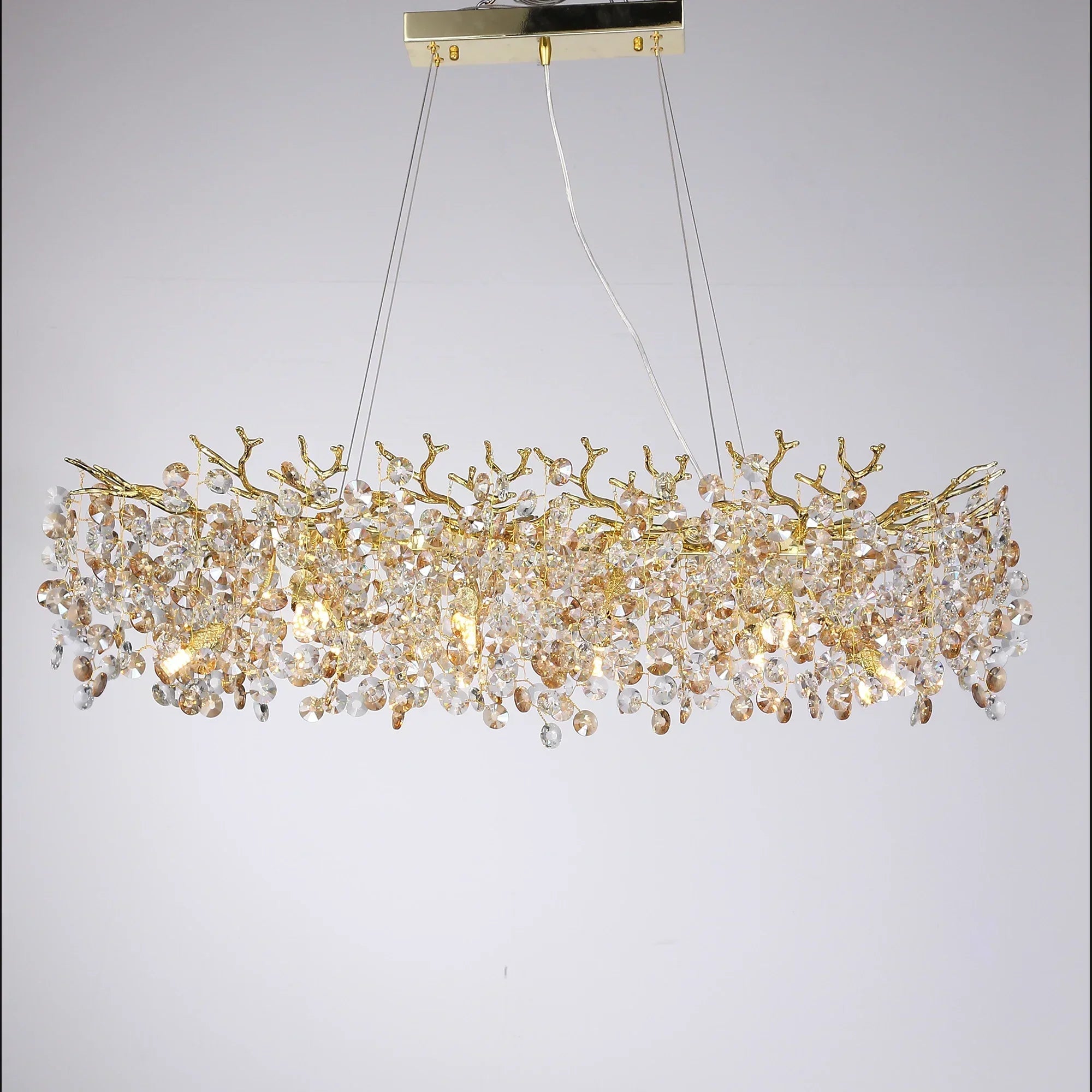Crystal Sunflower Branch Chandelier: Luxurious Indoor Branch-Shaped Light