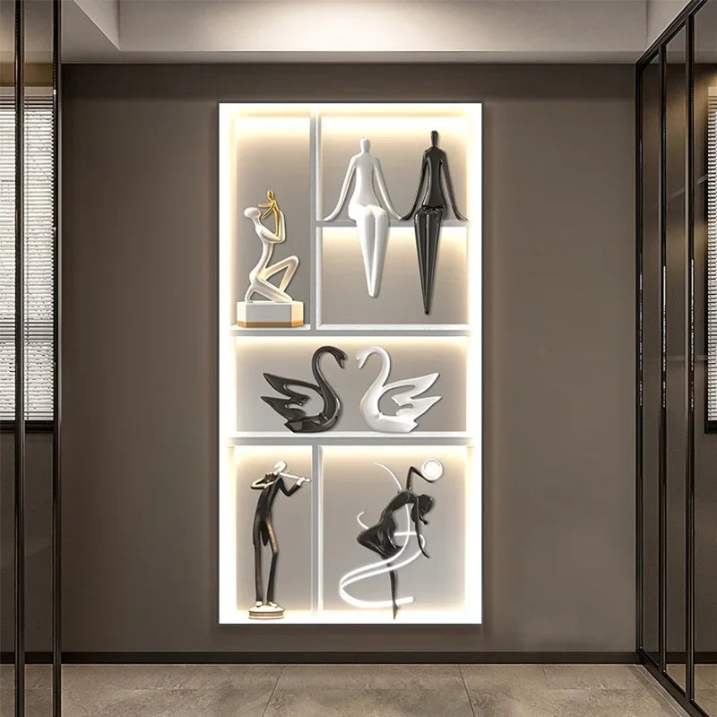 Luminous Wall Mural - Remote Control High-End Art Painting for Modern Living Room & Corridor