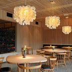 LED Shell Chandelier: Modern Gold Chrome Ceiling Hanging Light