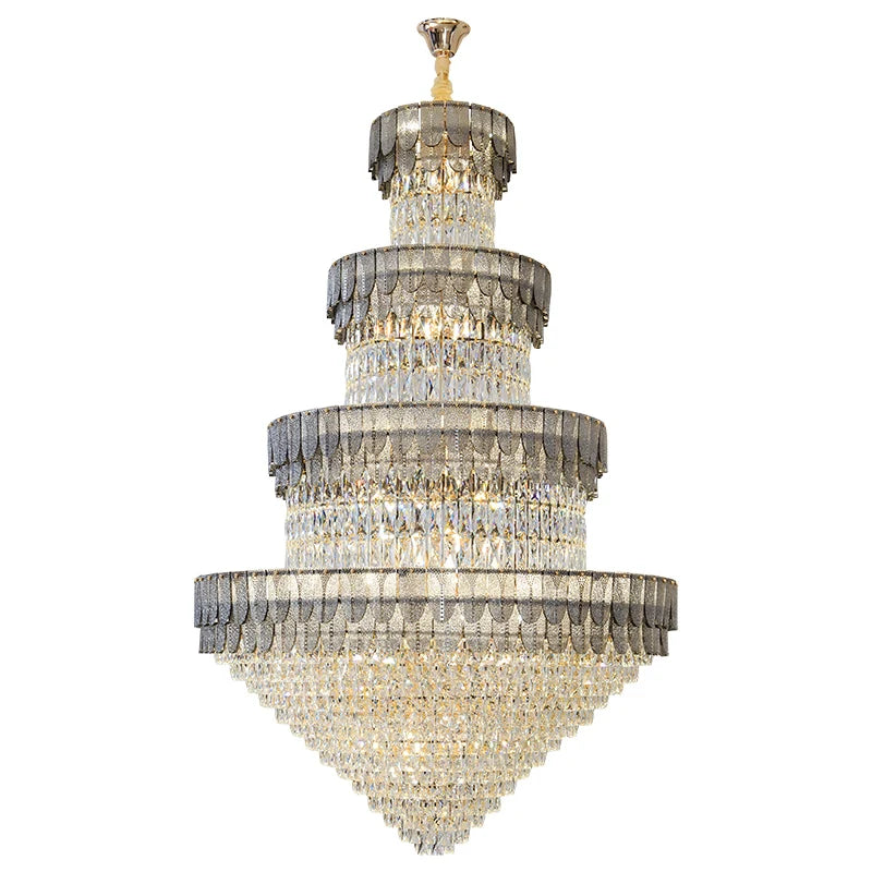 European-Style Duplex Villa Loft Crystal Chandelier - High-End Luxury Lighting Solution