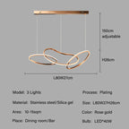 Luxury Steel Pendant Chandelier Dimmable LED Luminarias