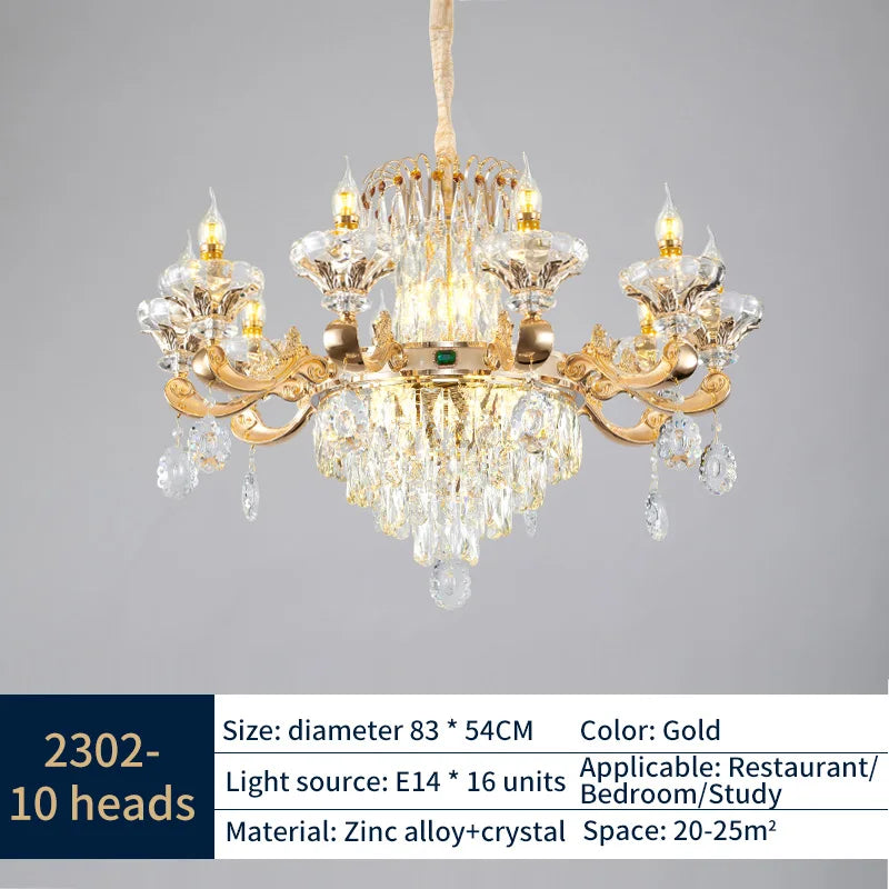 Crystal Chandelier: Elegant Lighting for Living Room, Dining Room, Bedroom, and Hotel