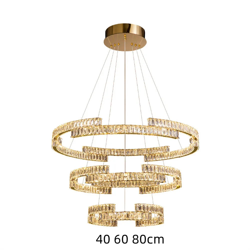 Luxury Crystals Chandelier LED Pendant Lamps - Dimmable Double Layer High-end Lights
