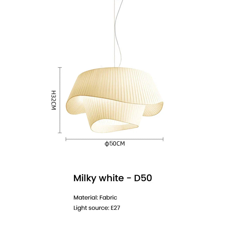 Fabric Pendant LED Light: Nordic Designer Hanging Lamp for Bedroom Decor