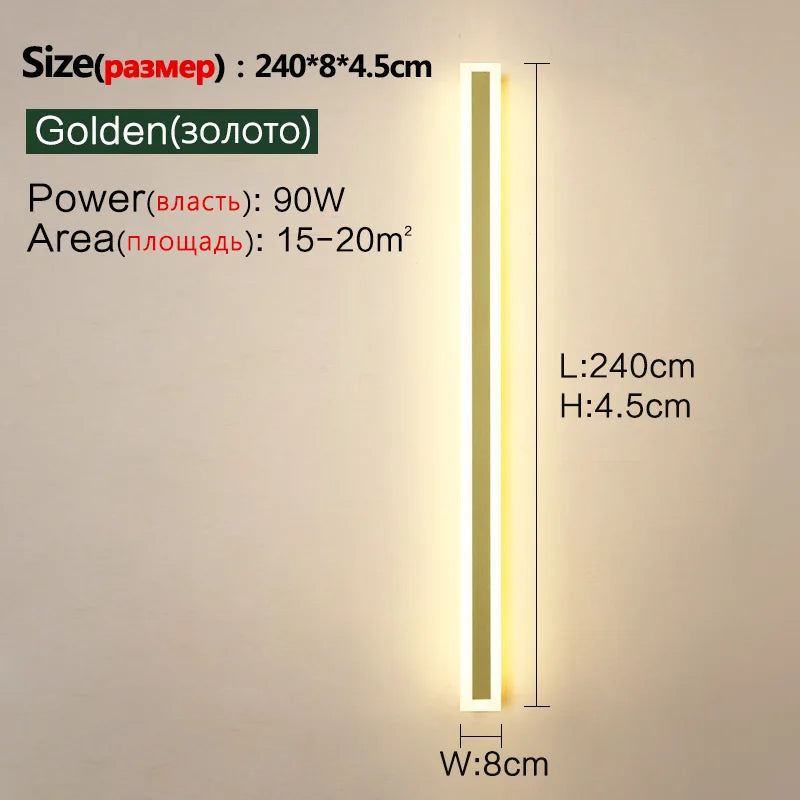Minimalist Wall Lamp Strip Light for Outdoor Garden Decor